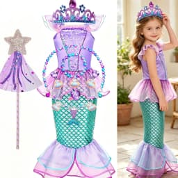 Girls Mermaid Costume Kids Ocean Princess Fancy Dress Summer Dresses Children Carnival Birthday Party Halloween Costumes