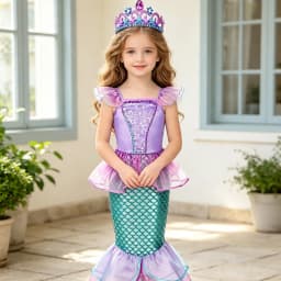 Girls Mermaid Costume Kids Ocean Princess Fancy Dress Summer Dresses Children Carnival Birthday Party Halloween Costumes