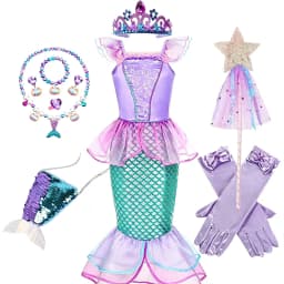 Girls Mermaid Costume Kids Ocean Princess Fancy Dress Summer Dresses Children Carnival Birthday Party Halloween Costumes