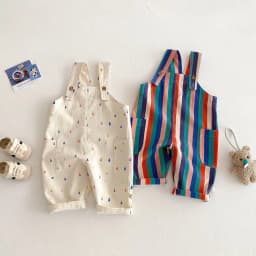 Unisex Spring New Kids Clothes Fashion Overalls Polk Dot Jumpsuits Striped Overalls Children Play Suit