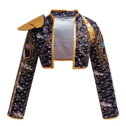 Kids Black Gold 3D Printed Jacket Shorts Set Girls Cosplay Outfit For Stage Show Birthday Party Halloween Carnival Dress Up