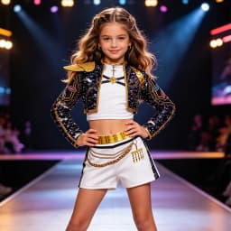 Kids Black Gold 3D Printed Jacket Shorts Set Girls Cosplay Outfit For Stage Show Birthday Party Halloween Carnival Dress Up