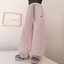 OLEKID Junior Girls Sweatpant Cotton Letter Embroidery Young Teens Girls Sports Pants Loose Elastic Waist Children Girls Trouser