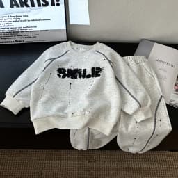 2026 New Children's Boys Clothes Sets Spring Autumn Fashion O-Neck Splicing Sweatshirt+Pants 2PCS Kids Casual Tracksuit 1-14Yrs