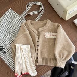 Girls Sweater 2026 Autumn New Children's Clothing Korean Style Girl Baby Fashion Loose Sweater Cardigan Casual Simple Daily