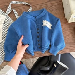 Girls Sweater 2026 Autumn New Children's Clothing Korean Style Girl Baby Fashion Loose Sweater Cardigan Casual Simple Daily