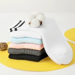 Kids Boys Girls Cotton Socks - Seamless Double Needle Ribbed 2-Stripe, Teens Students All Season School Home Sports Socks