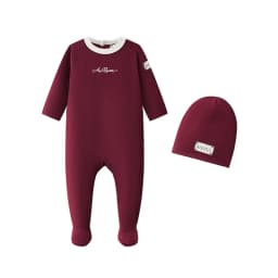 Ali Layette AW26 Embroidered Layette Set Baby Cotton Footed Romper Matching Hat