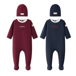 Ali Layette AW26 Embroidered Layette Set Baby Cotton Footed Romper Matching Hat