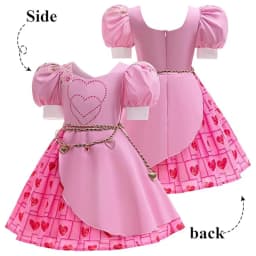 Girls Rise Red Costume Bridget Pink Princess Dress With Accessories For Movie Cosplay Halloween Carnival Birthday Party Outfit