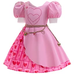 Girls Rise Red Costume Bridget Pink Princess Dress With Accessories For Movie Cosplay Halloween Carnival Birthday Party Outfit