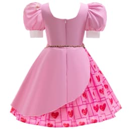 Girls Rise Red Costume Bridget Pink Princess Dress With Accessories For Movie Cosplay Halloween Carnival Birthday Party Outfit