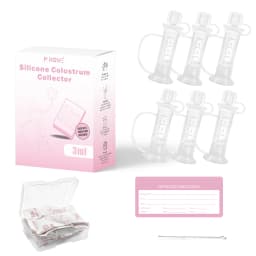 Colostrum Collector kit, 3ml/6pcs Breast Milk Collection Baby Feeding, Reusable, Heat & Freezer Resistant, BPA-Free