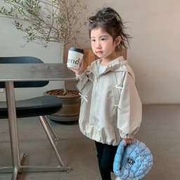 Girls Hooded Windbreaker Jacket 2026 Spring Autumn Cute Bow Zipper Lightweight Outerwear Casual Waterproof Coat For Kids 4-12Yrs