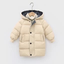 2 3 4 5 6 8 10 Years Girls Jacket Winter Long Style Solid Color Thick Keep Warm Hooded Outerwear For Boys Down Cotton Snowsuit