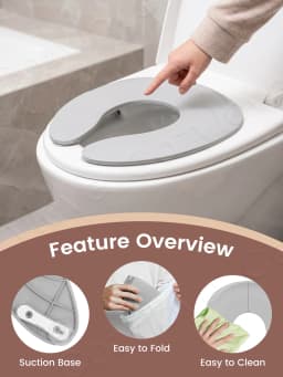 Foldable Travel Potty Seat for Toddler,Portable Non-Slip Baby Toilet Training Seat Fits Most Standard Toilets,3 Colors Available
