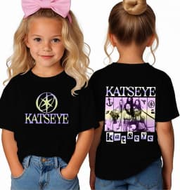 Kpop KATSEYE Kids T-shirt Boys Girls Cotton Tee Summer Short Sleeve Tops Katseye Fans Gift T-shirt Harajuku Children's Clothing