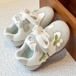2026 New Girls Fashion Flower Design Casual Shoes Kids Non Slip Comfortable Student Sneakers Outdoor Breathable Sports Shoes