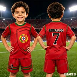 Portugal Jersey Ronaldo Fan Edition Football Shirt 3D Printed Set Outdoor Sports Training Tee Adult Children's T-shirts Shorts