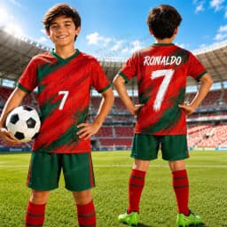 Portugal Jersey Ronaldo Fan Edition Football Shirt 3D Printed Set Outdoor Sports Training Tee Adult Children's T-shirts Shorts