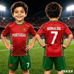 Portugal Jersey Ronaldo Fan Edition Football Shirt 3D Printed Set Outdoor Sports Training Tee Adult Children's T-shirts Shorts