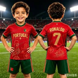 Portugal Jersey Ronaldo Fan Edition Football Shirt 3D Printed Set Outdoor Sports Training Tee Adult Children's T-shirts Shorts