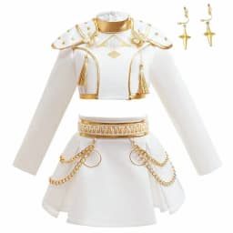 White Gold Girls 2 Piece Dance Costume Popular Korean Music Performance Clothing Kids Birthday Party Cosplay Singer Team Uniform