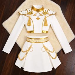 White Gold Girls 2 Piece Dance Costume Popular Korean Music Performance Clothing Kids Birthday Party Cosplay Singer Team Uniform