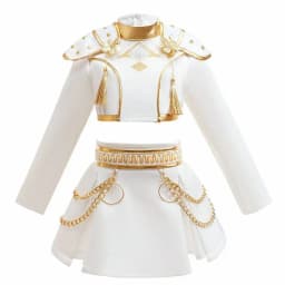 White Gold Girls 2 Piece Dance Costume Popular Korean Music Performance Clothing Kids Birthday Party Cosplay Singer Team Uniform