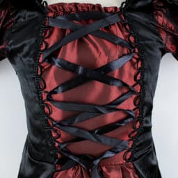 Vampire Queen Cosplay Costume Medieval Gothic Black Red Long Dress With Lace Collar Girls Halloween Party Role Play Fancy Outfit