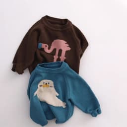 MILANCEL 2026 Autumn Kids Clothes Animal Style Boys Knit Pullover O Neck Girls Sweaters Cute Kids Boys Knitwear