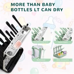 1PC Bottle Drying Rack, Vertical Dryer with 18 Hooks, Space-Saving Kitchen Organizer for Bottles, Brushes & Pump Parts