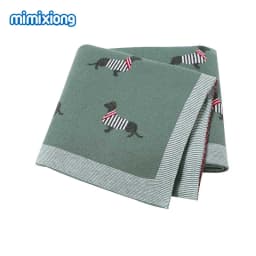 Baby Blankets Newborn Cartoon Swaddle Wrap Monthly Blankets 100%Cotton Knitted Toddler Infant Outdoor Playing Clip Mats 100*80cm
