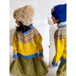 Korean Style Children's Clothing2026New Winter Vintage Fair Isle Jacquard Knit Cardigan for Girls