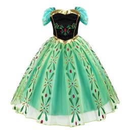 Girls Ice Fantasy Princess Mesh Ball Gown Kids Cosplay Dress for Halloween Carnival Birthday Theme Party Role Play Dress-Up