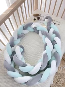 3 Shares Toddler Baby Bed Bumpers In The Crib Newborn 1M/2M/3M/4M Baby Crib Protector Bed Braid Knot Cushion for Infant Kids