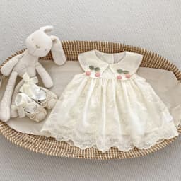 New Summer Dress for Girls, Sweet Flower Embroidered Princess Skirt, Lotus Leaf Edge Sleeveless Tank Top Skirt for Baby Girls