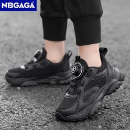 Children's Fashion Sports Shoes Breathable Student Black School Walking Shoes Anti-skid Boys& Girls Casual Running Sneaker
