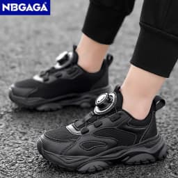 Children's Fashion Sports Shoes Breathable Student Black School Walking Shoes Anti-skid Boys& Girls Casual Running Sneaker