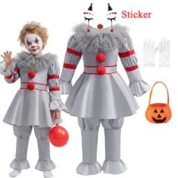 Boys Girls Cosplay Scary Clown Halloween Costume Kids Carnival Children Cosplay Party Dress Up Clothing
