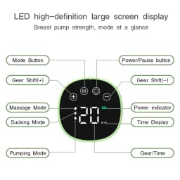 Wearable Hands Free Electric Breast Pump LED Display Anti‑Backflow Rechargeable Portable Milk Extractor Breastfeeding Tool