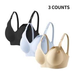 3Pcs Seamless Nursing Bra Wireless Maternity Bra One-Hand Clip Open Breastfeeding Bra Adjustable Straps Pregnancy Lingerie