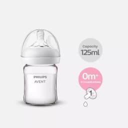 Philips Avent Glass Baby Bottle Silicone Nipple Wide Caliber for 0-1 Month Baby