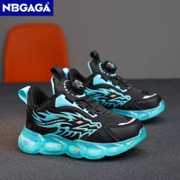 New Anti-skid Leather Kids Sneakers for Boys Running Walking Lightweight Casual Shoes With Fashion Dragon Pattern Size 28-39