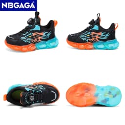 New Anti-skid Leather Kids Sneakers for Boys Running Walking Lightweight Casual Shoes With Fashion Dragon Pattern Size 28-39