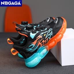 New Anti-skid Leather Kids Sneakers for Boys Running Walking Lightweight Casual Shoes With Fashion Dragon Pattern Size 28-39