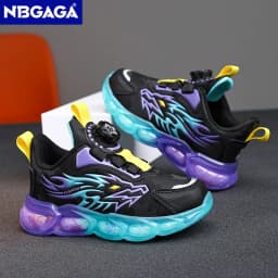 New Anti-skid Leather Kids Sneakers for Boys Running Walking Lightweight Casual Shoes With Fashion Dragon Pattern Size 28-39