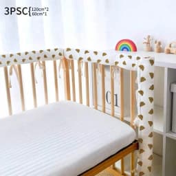 3Pcs Ins Baby Crib Bumper Strips, Baby Splicing Bed Guardrail Protection Strips, Edge Protection Against Biting, Breathable Mesh on the Back, Cute Animal Print Patterns, Machine Washable. the Perfect Gift for Babies on Christmas, Halloween, and Thanksgiving!