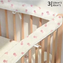 3Pcs Ins Baby Crib Bumper Strips, Baby Splicing Bed Guardrail Protection Strips, Edge Protection Against Biting, Breathable Mesh on the Back, Cute Animal Print Patterns, Machine Washable. the Perfect Gift for Babies on Christmas, Halloween, and Thanksgiving!