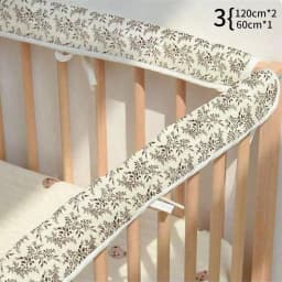 3Pcs Ins Baby Crib Bumper Strips, Baby Splicing Bed Guardrail Protection Strips, Edge Protection Against Biting, Breathable Mesh on the Back, Cute Animal Print Patterns, Machine Washable. the Perfect Gift for Babies on Christmas, Halloween, and Thanksgiving!